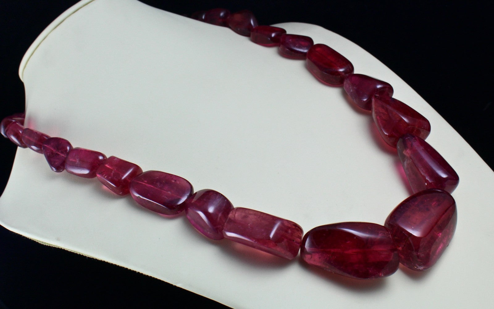 Certified Natural Pink Tourmaline Rubellite 1825 Ct Beads Nugget Necklace 40mm