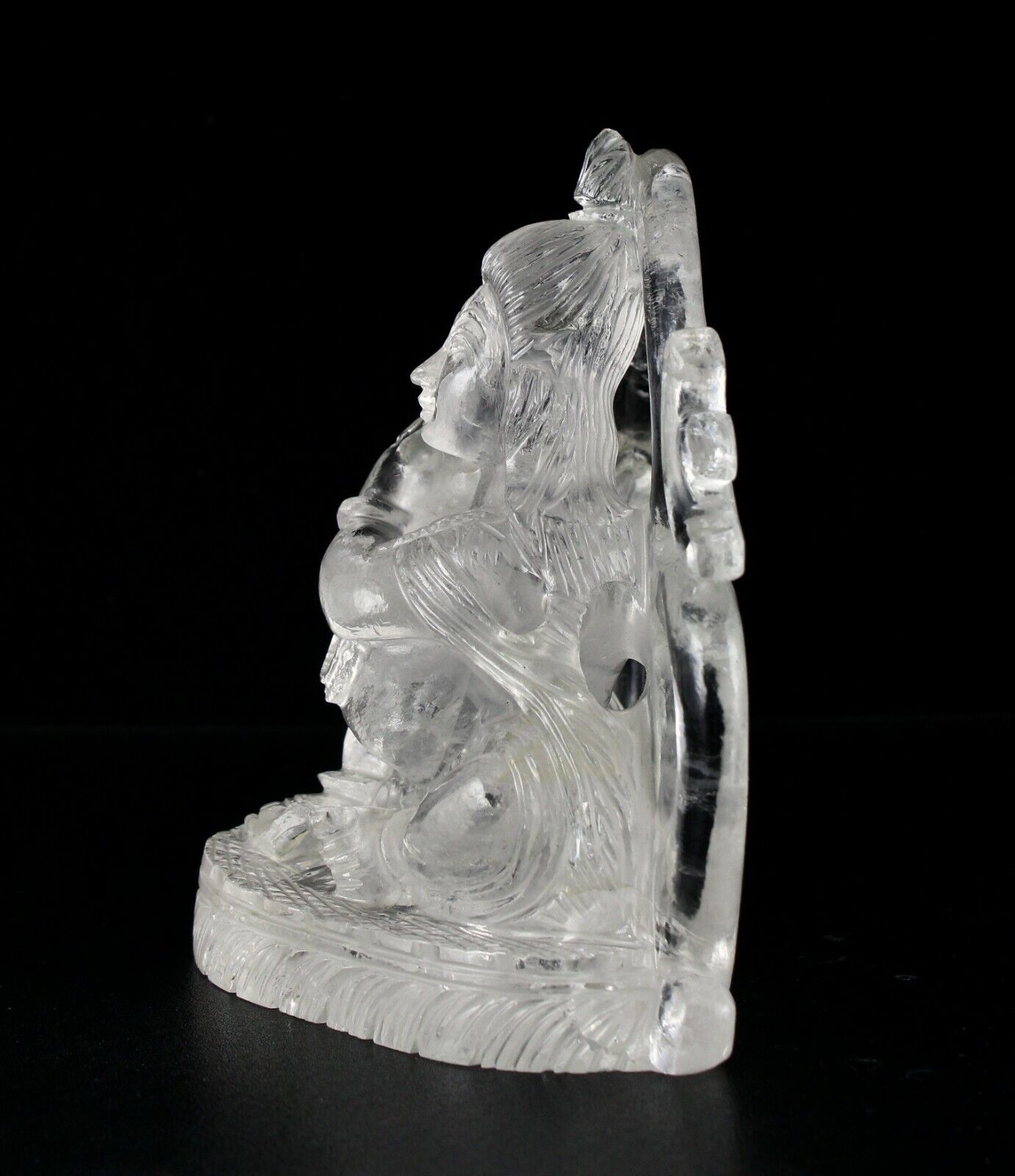 SPIRITUAL NATURAL ROCK CRYSTAL QUARTZ LORD KRISHNA 3965 CTS GEMSTONE STATUE