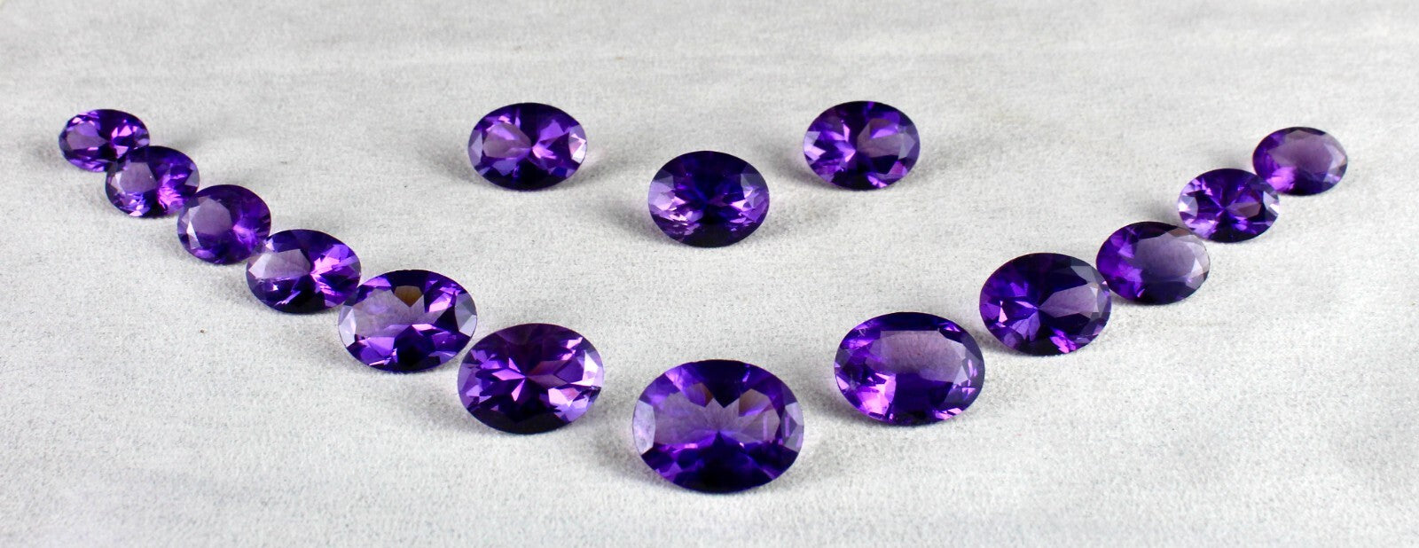 Certified Natural Amethyst Oval 15 Pc 189.90 Ct Loose Gemstone Jewelry Set