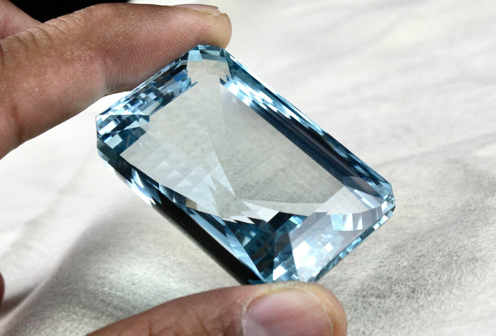 Certified Sky Blue Topaz 382 Ct Octagon 47x30mm Semi Precious Gemstone Pendant