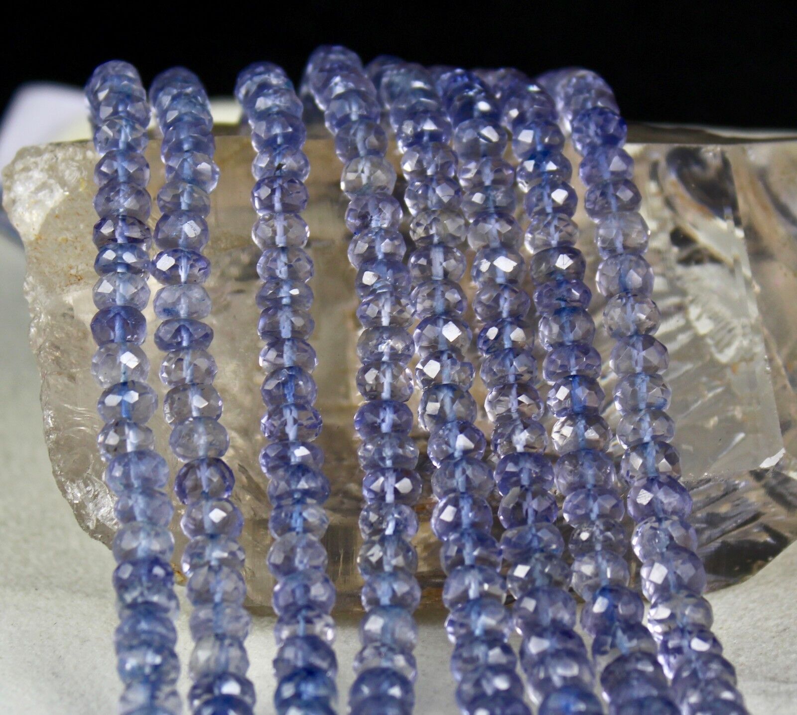 Finest Natural Iolite Beads Faceted Round 4 L 830 Ct Blue Gemstone Fine Necklace