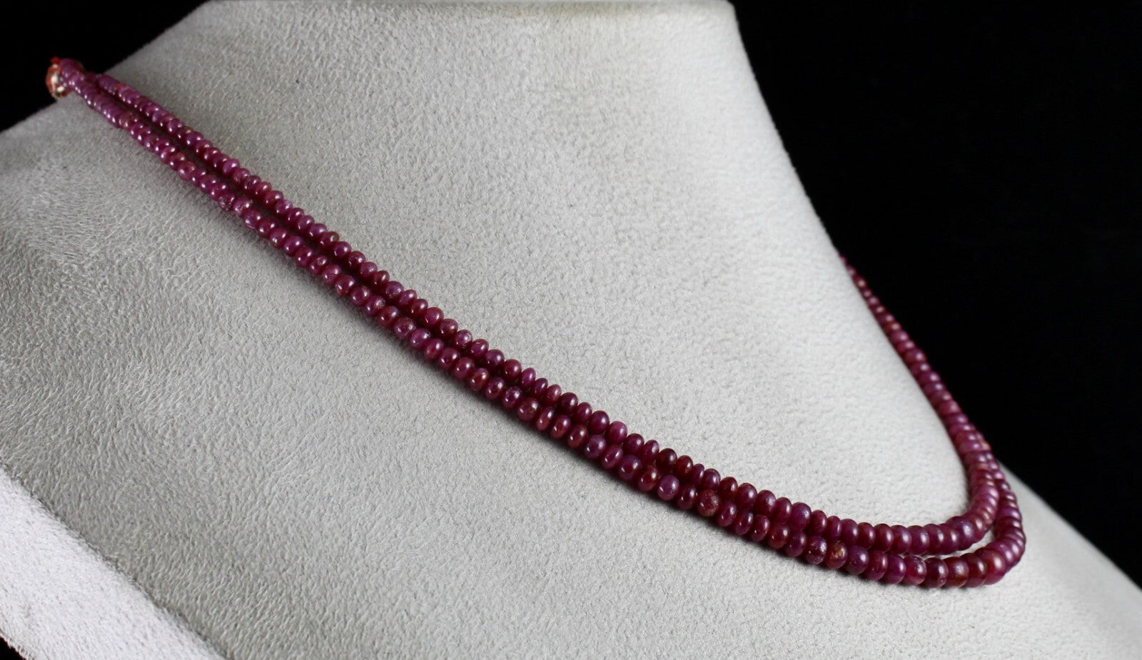 Natural Untreated Ruby Beads 129ct Round Red Gemstone Fashion Necklace For Women