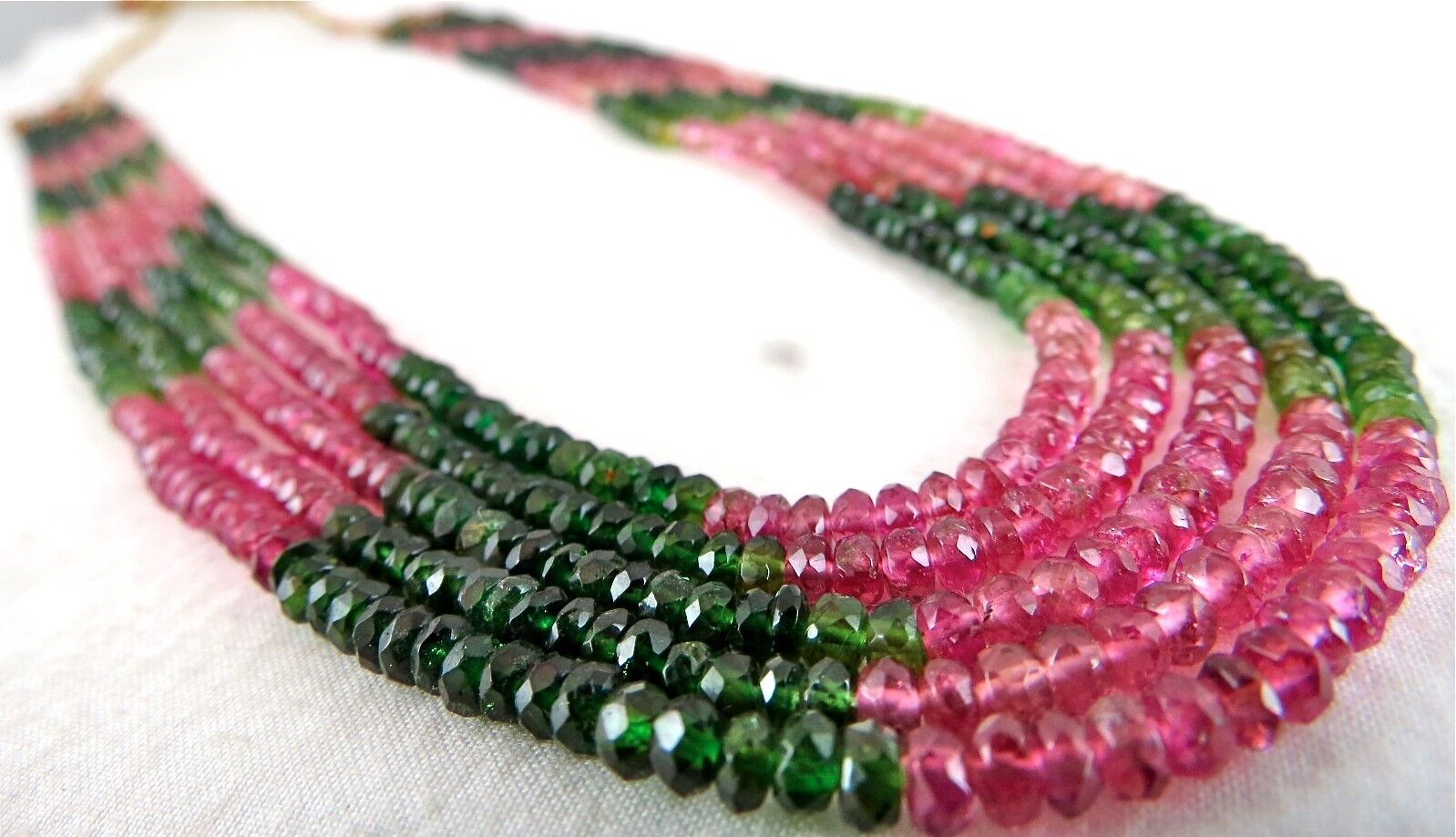 Natural Multi Tourmaline Beads Faceted Round 5 L 186 Ct Gemstone Finest Necklace