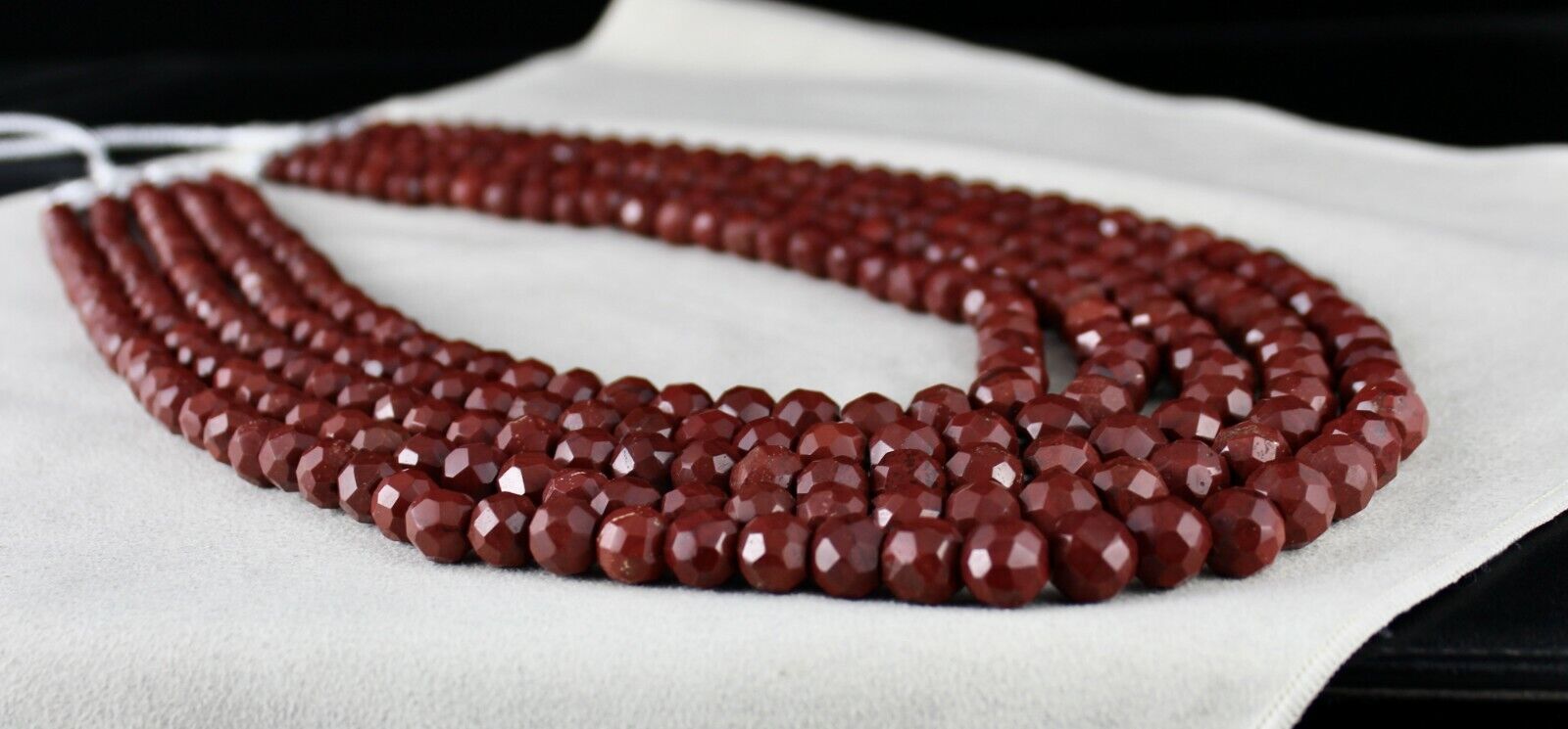 NATURAL RED JASPER BEADS ROUND 5 LINE 1478 CARATS SEMIPRECIOUS GEMSTONE NECKLACE