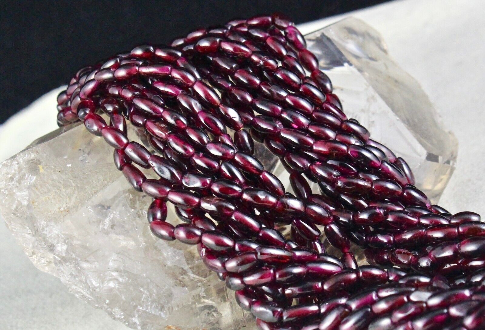 Exclusive Natural Red Garnet Beads Fancy 12 L 1135 Ct Gemstone Silver Necklace