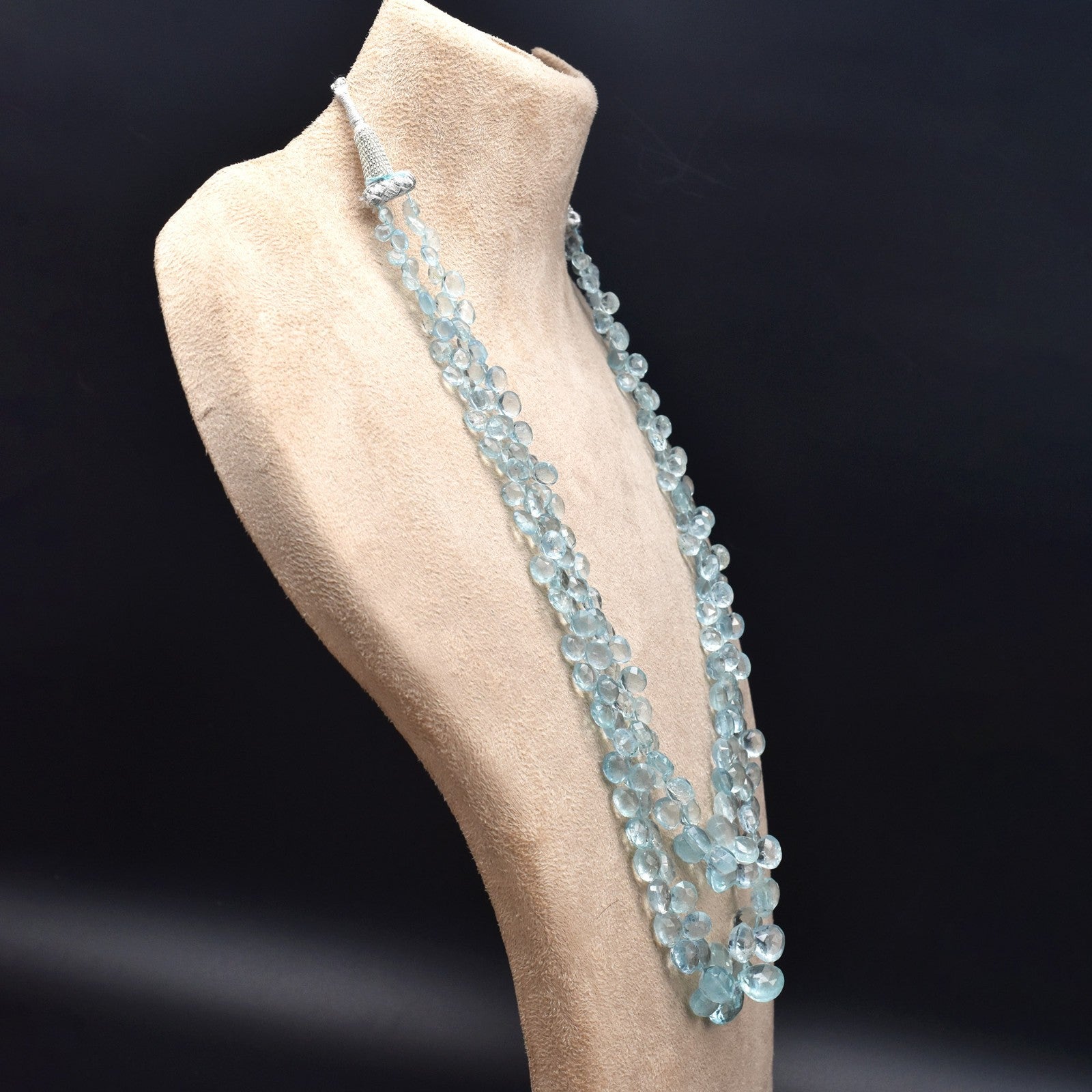 Certified Natural Aquamarine 282 Ct Faceted Blue Gemstone Fine Necklace