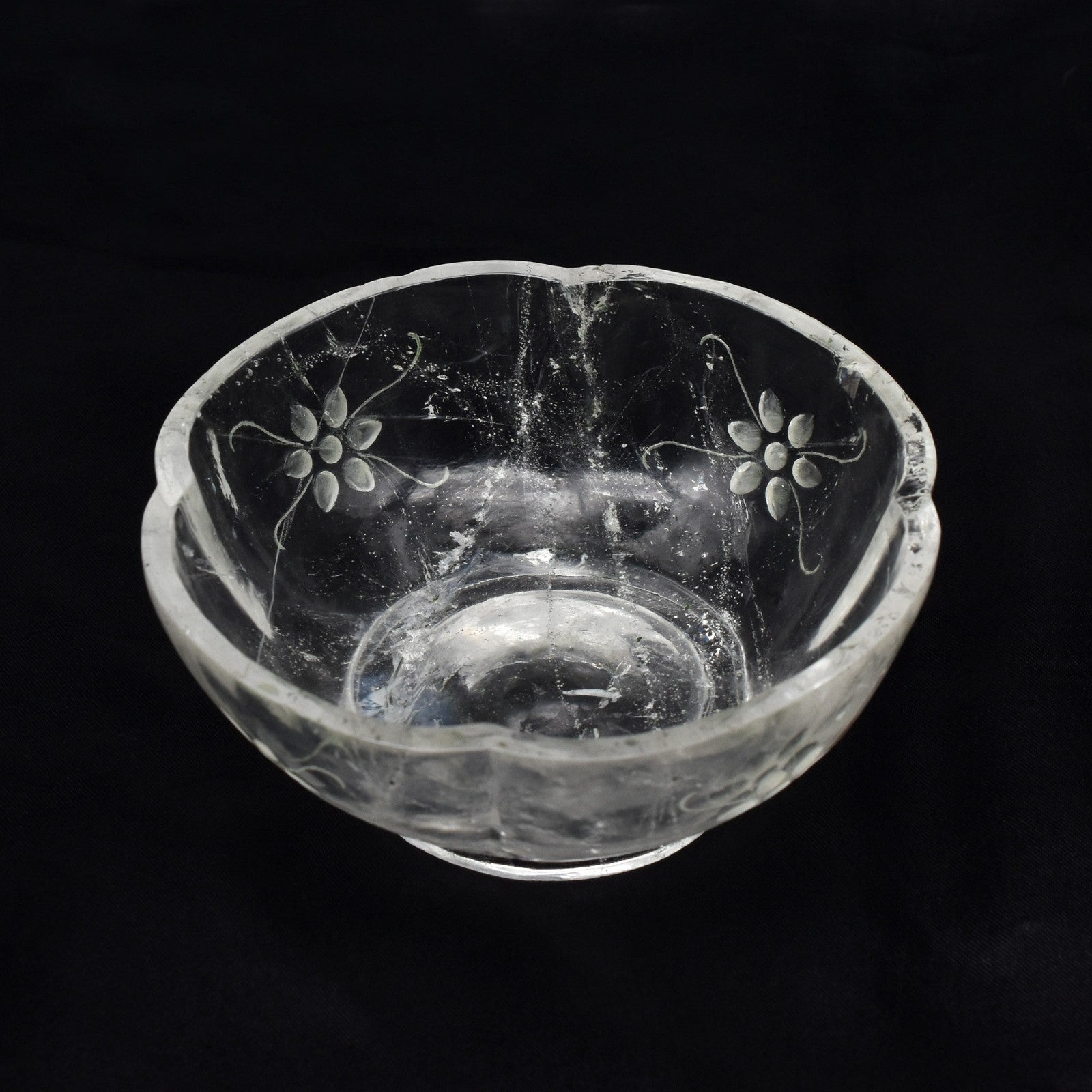 Certified Natural Rock Crystal Quartz 975 Ct Engraved White Gemstone Bowl Decor
