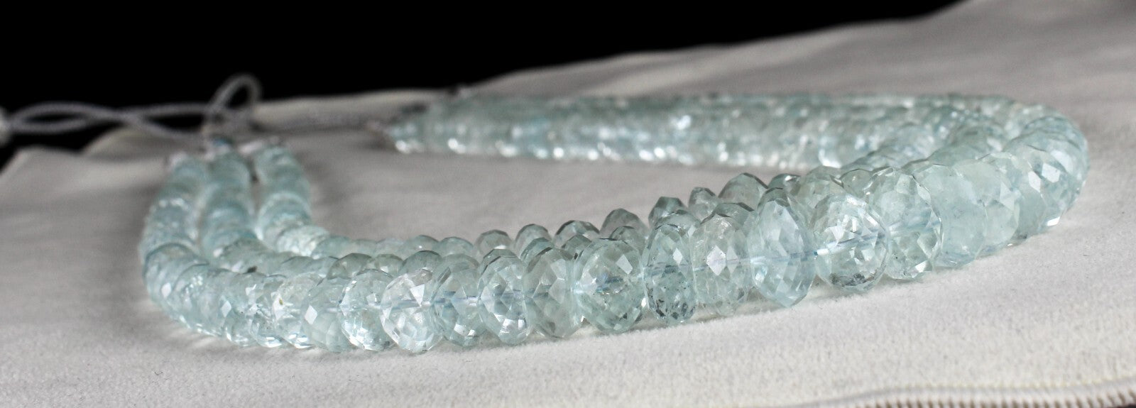 Certified Natural Blue Aquamarine 952 Ct Faceted Beads Gemstone Necklace Women