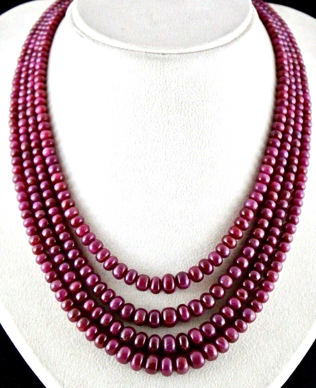 Certified Natural Untreated Ruby 882 Ct Round Gemstone Beaded Necklace For Women