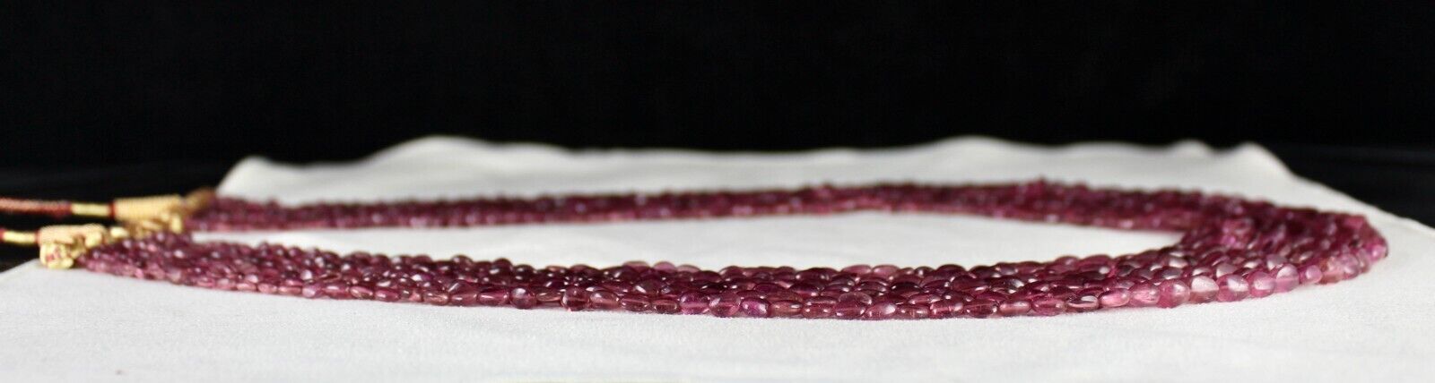 NATURAL PINK TOURMALINE BEADS CABOCHON 9 L 580 CT GEMSTONE STATEMENT NECKLACE