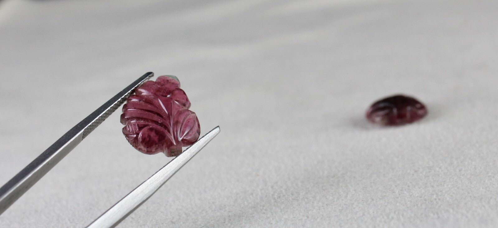 Natural Multi Pink Tourmaline 14.28ct Carved Gemstone Earring Pendant