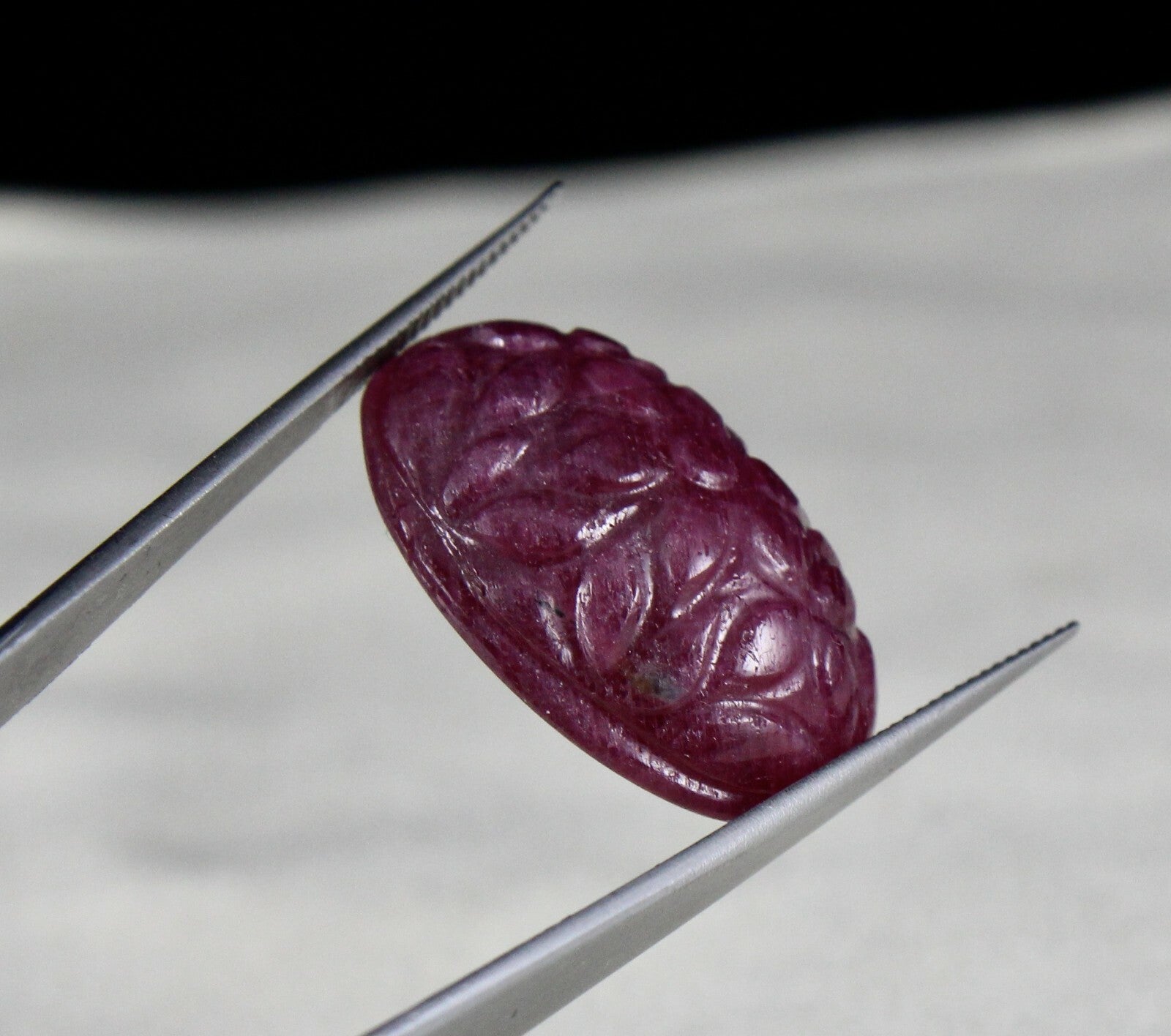 Certified Natural Ruby 45.57ct Carved Oval 26mm Loose Gemstone Pendant Ring