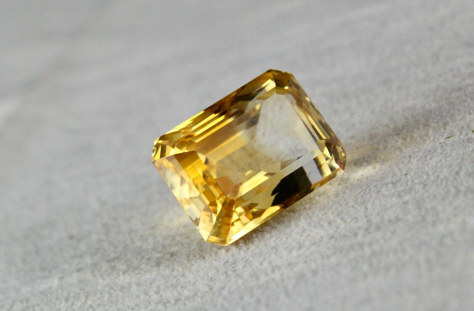 NATURAL YELLOW CITRINE RECTANGLE CUT 16X12 MM 15.97 CTS GEMSTONE PENDANT RING