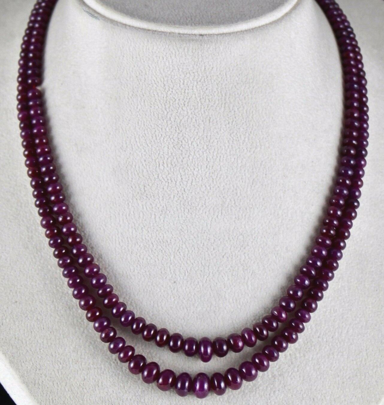 NATURAL UNTREATED RUBY BEADS ROUND 2 LINE 311 CARATS GEMSTONE LADIES NECKLACE