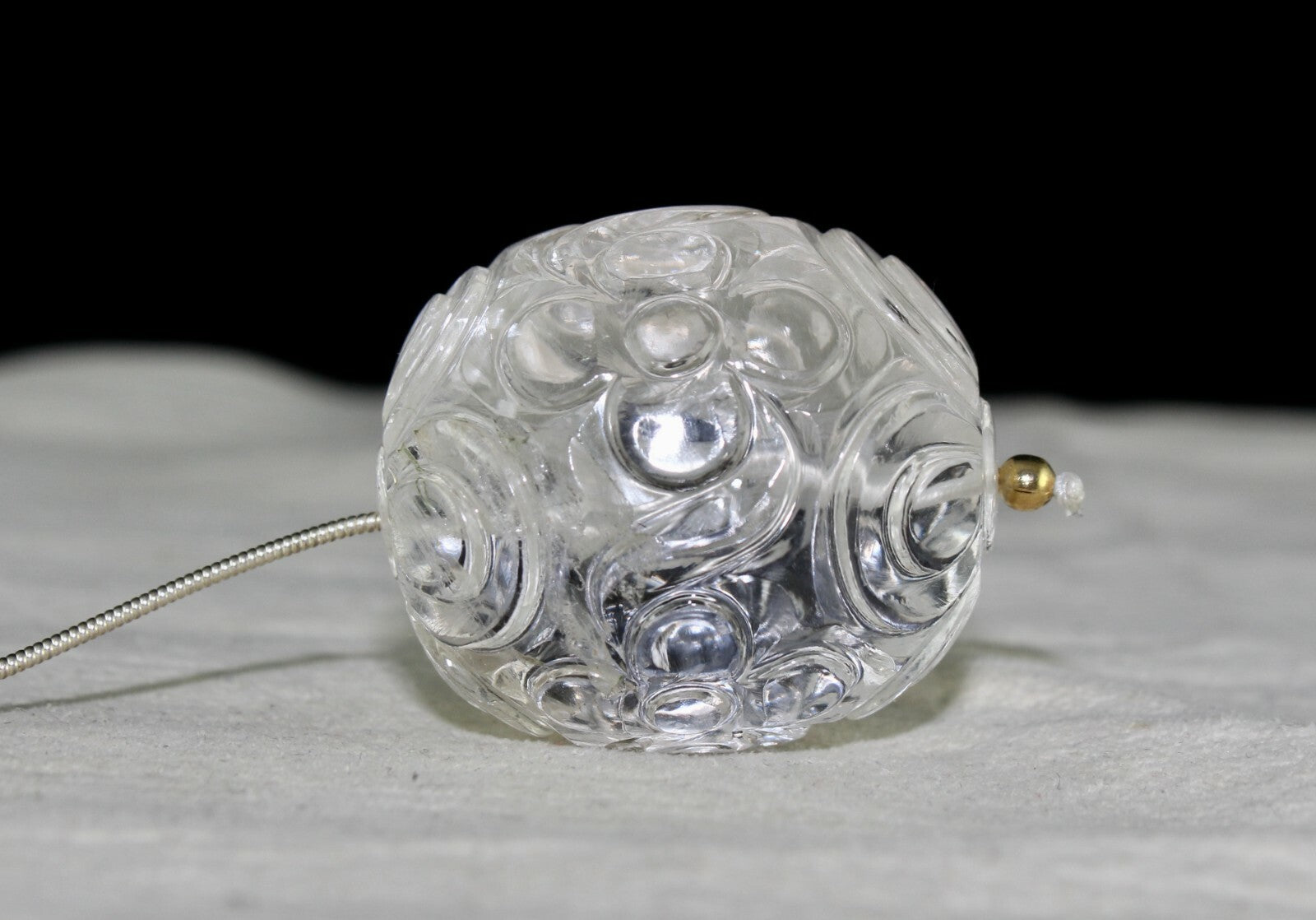 Natural Rock Crystal Quartz 260 Ct Carved Oval Bead Gemstone Set Designing