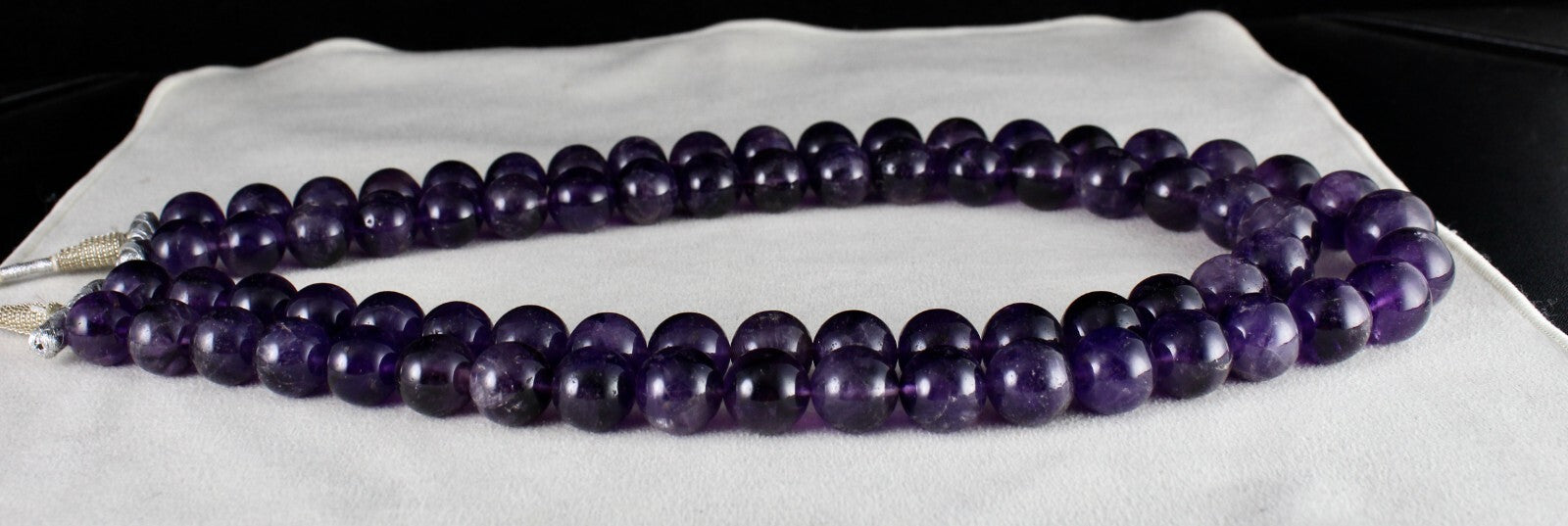 Big Natural Amethyst Beads Necklace Round 17mm 1524 Ct Purple Gemstone Finest 2l