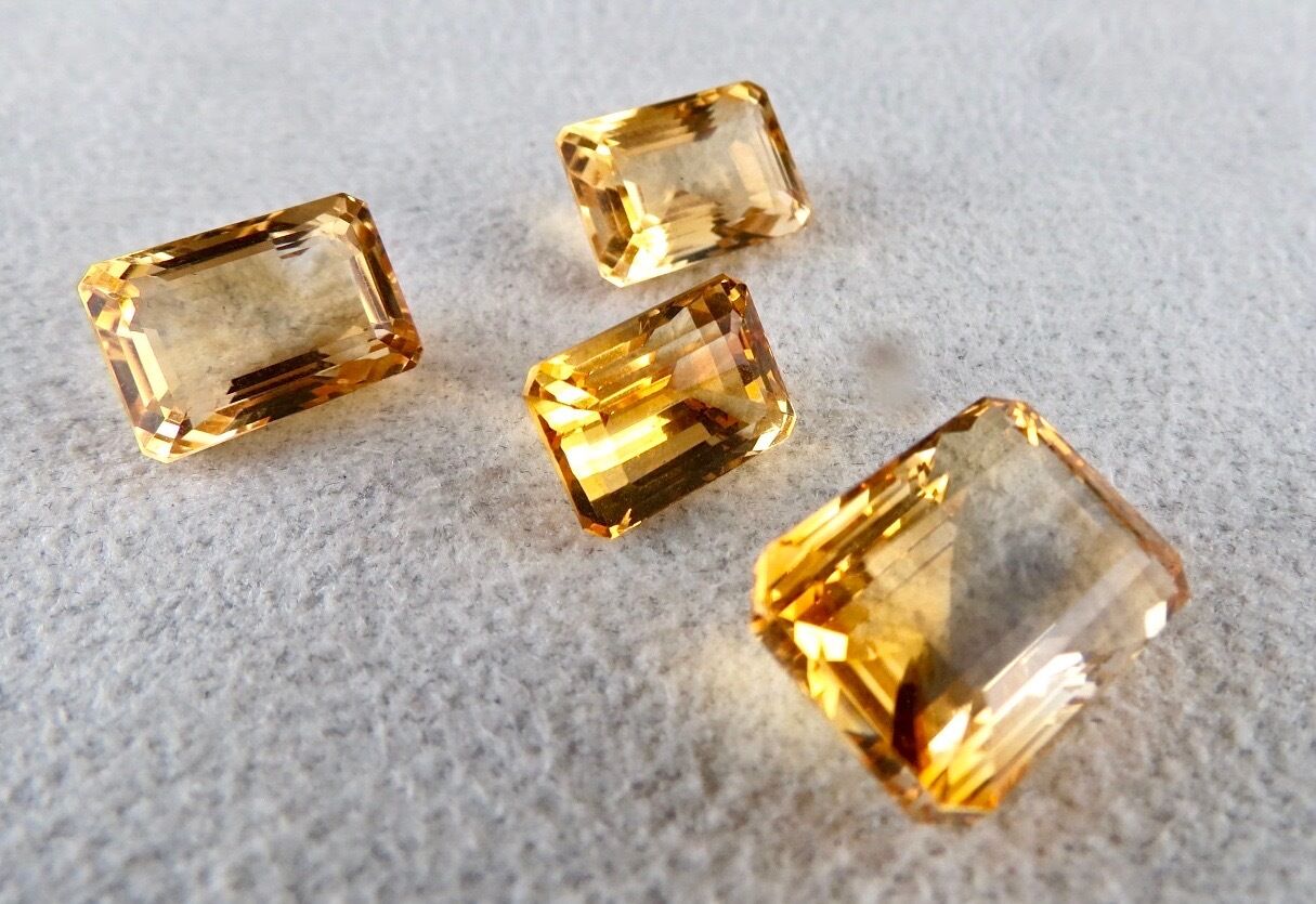 NATURAL CITRINE CUT OCTAGON 33 CARATS GEMSTONE FOR EARRING RING PENDANT SET