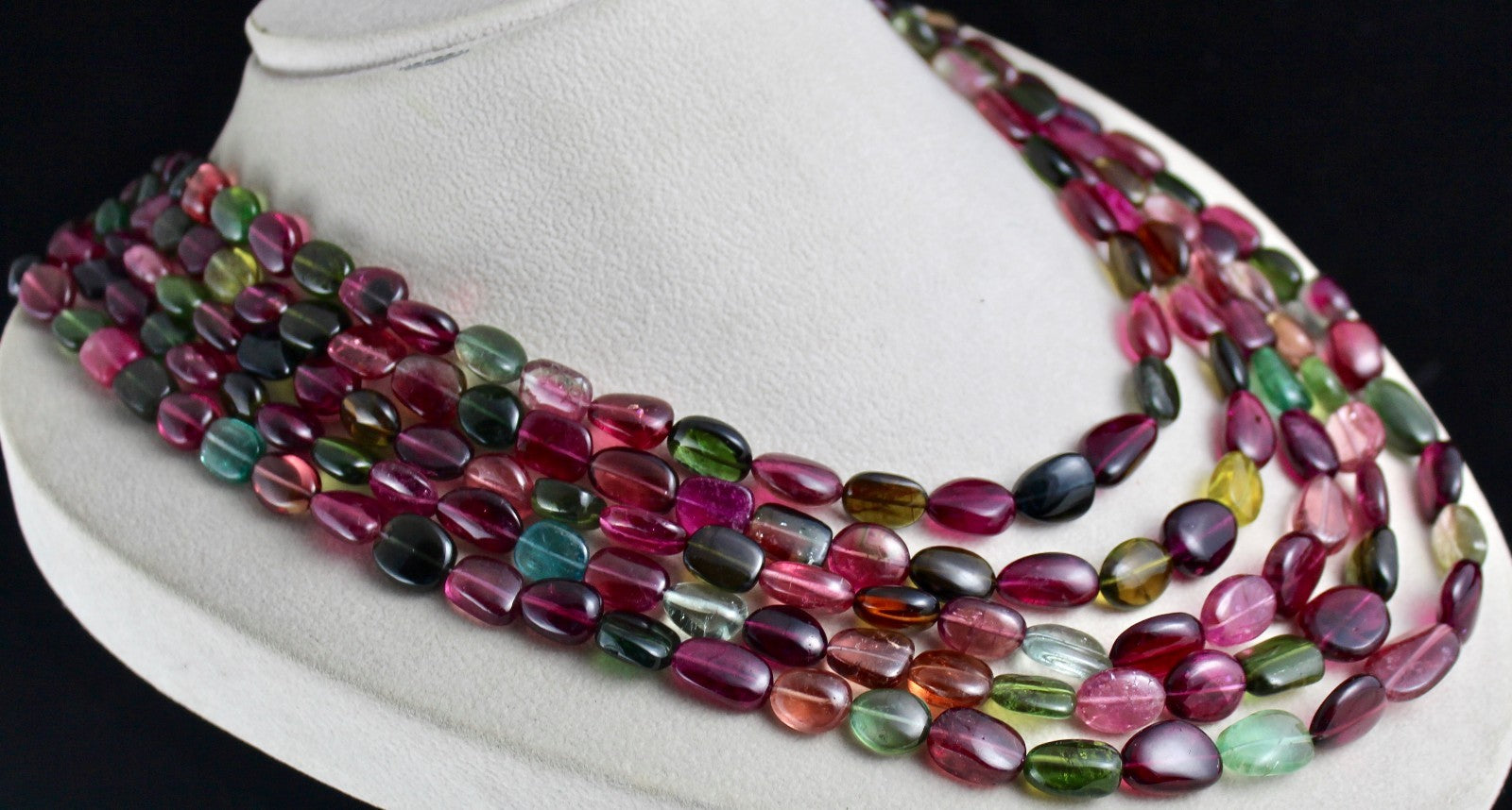 Certified Natural Watermelon Tourmaline Beads Necklace 5l 1253 Ct Gemstone Piece