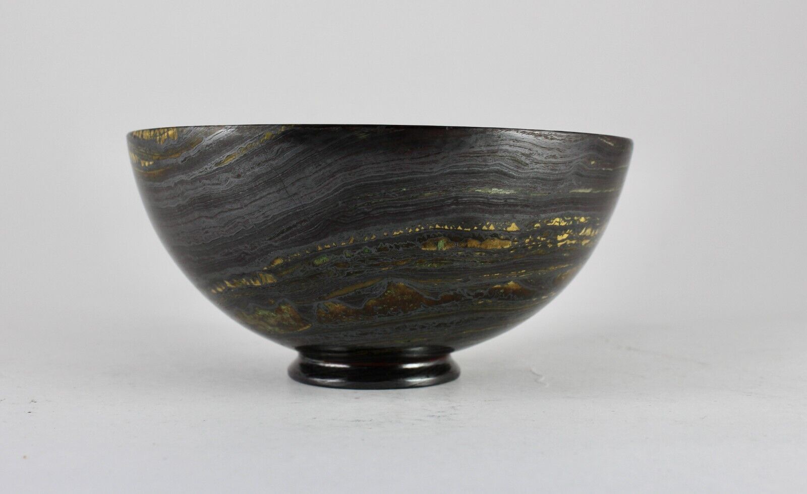 HAND CRAFTED 4.5" NATURAL TIGER EYE 1565 CT GEMSTONE ROUND BOWL FOR HOME DECOR