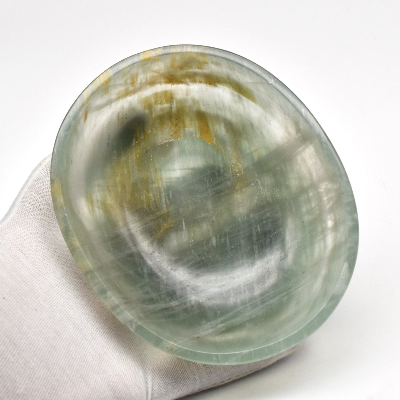 Certified Natural Aventurine Quartz Bowl 1575 Ct Carved Oval Gemstone Home Decor