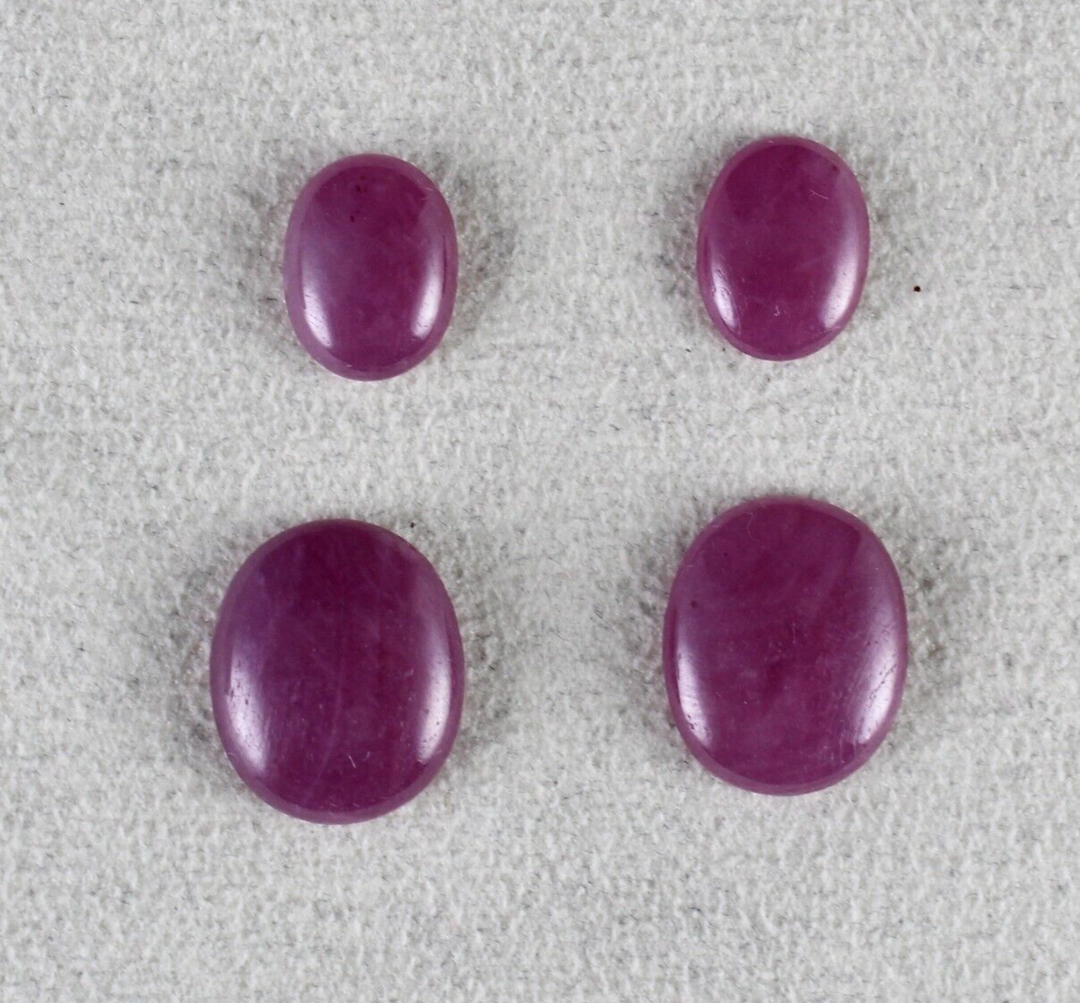 NATURAL RUBY OVAL CABOCHON 4 PC 18.19 CT LOOSE GEMSTONE FOR EARRING DESIGNING