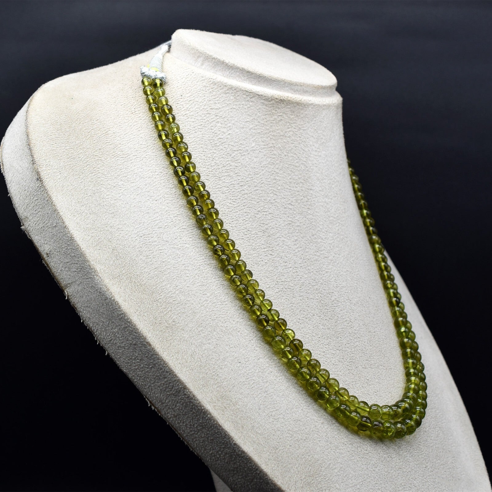 Natural Peridot Necklace Round Beads 299 Ct Semi Precious Drilled Gemstone
