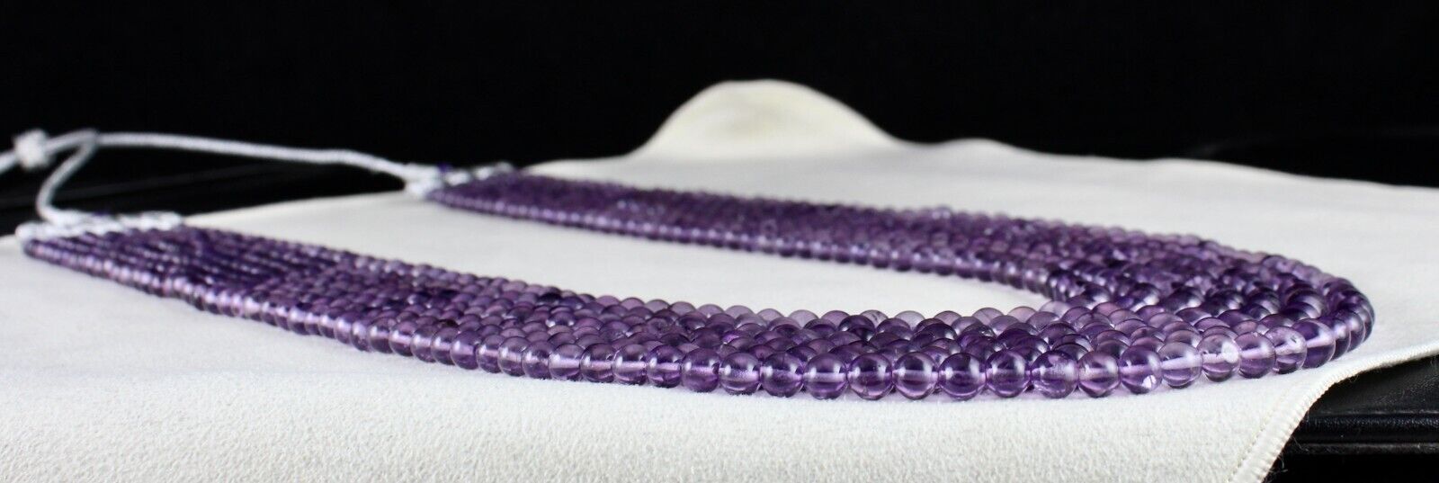 Natural Amethyst Beads Round 7 Line 804 Ct Purple Gemstone Fashion Necklace