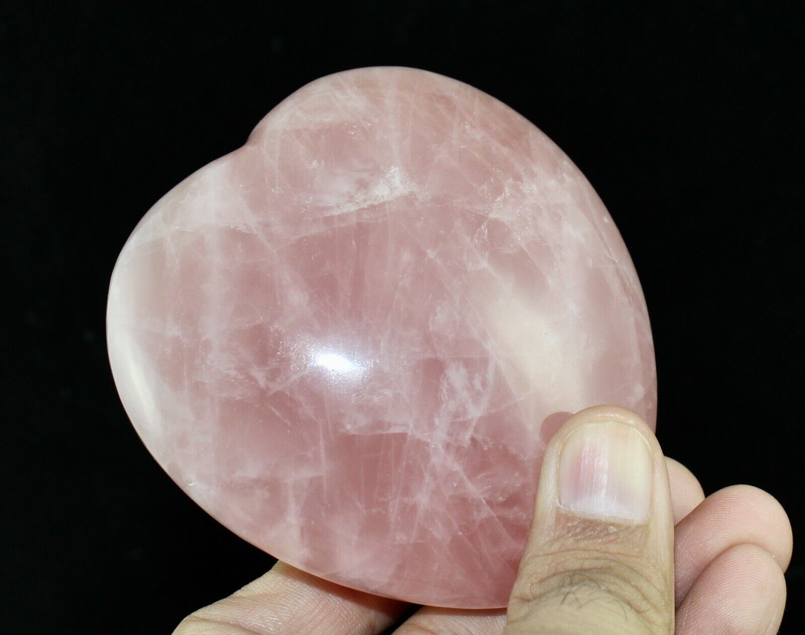 NATURAL ROSE QUARTZ HEART CARVED 2138 CTS GEMSTONE PAPER WEIGHT FOR HOME DECOR