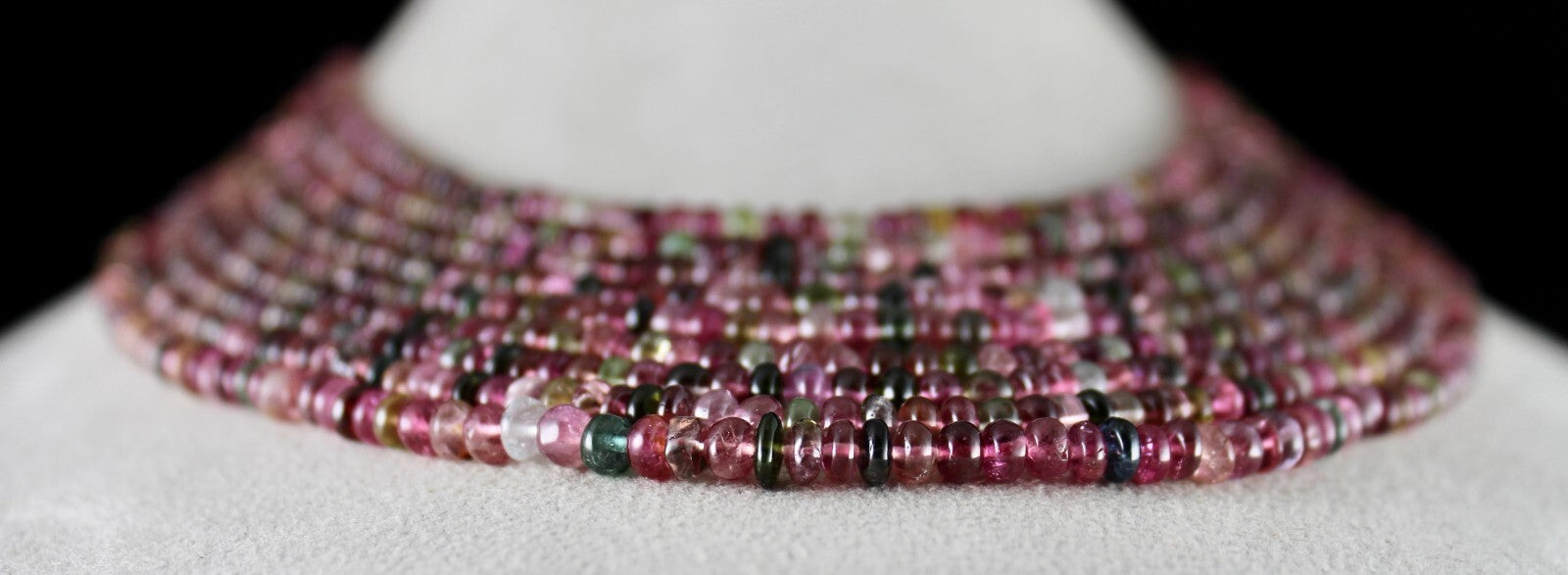Certified Natural Tourmaline 9 Line Necklace 668ct Multi-colour Gemstone Strand