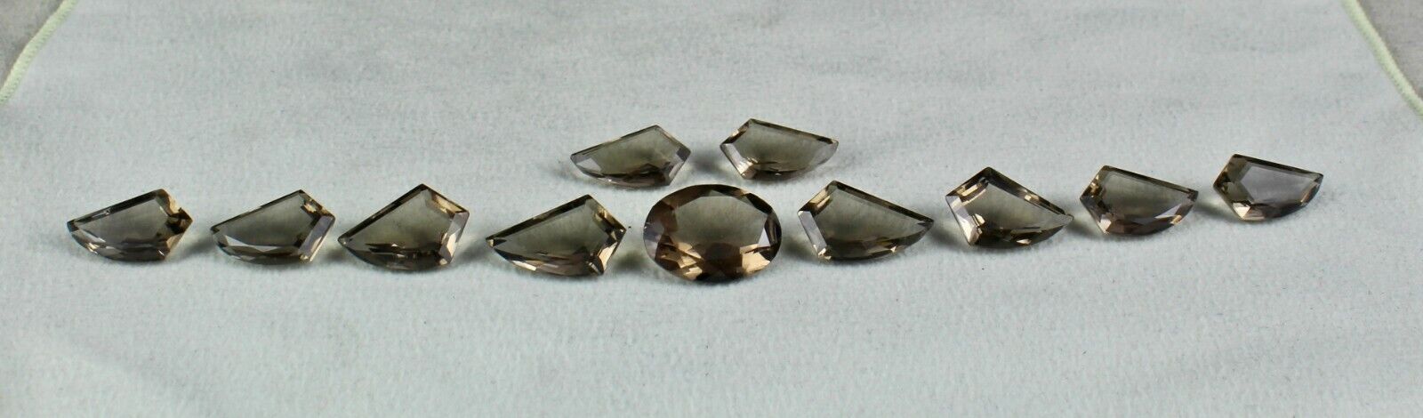 Natural Smoky Quartz Cut Oval 11 Pc 86.75 Ct Black Gemstone For Set Designing