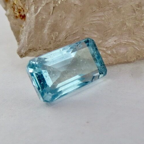 Natural Blue Aquamarine Octagon Cut 13X8mm 8.53 Ct Loose Gemstone Ring Pendant