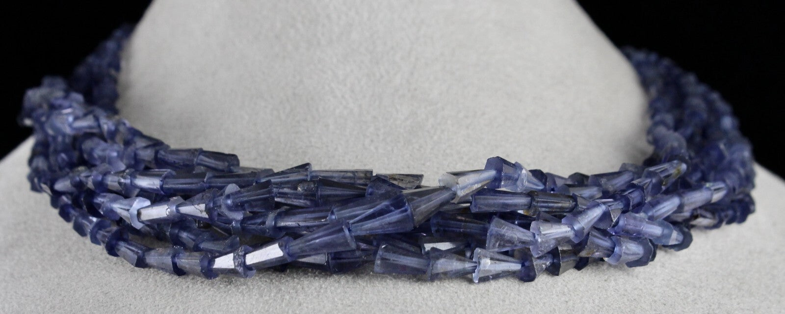 Natural Iolite Teardrops Fancy Blue Gemstone Necklace 498 Ct Fashion Beaded 8 L