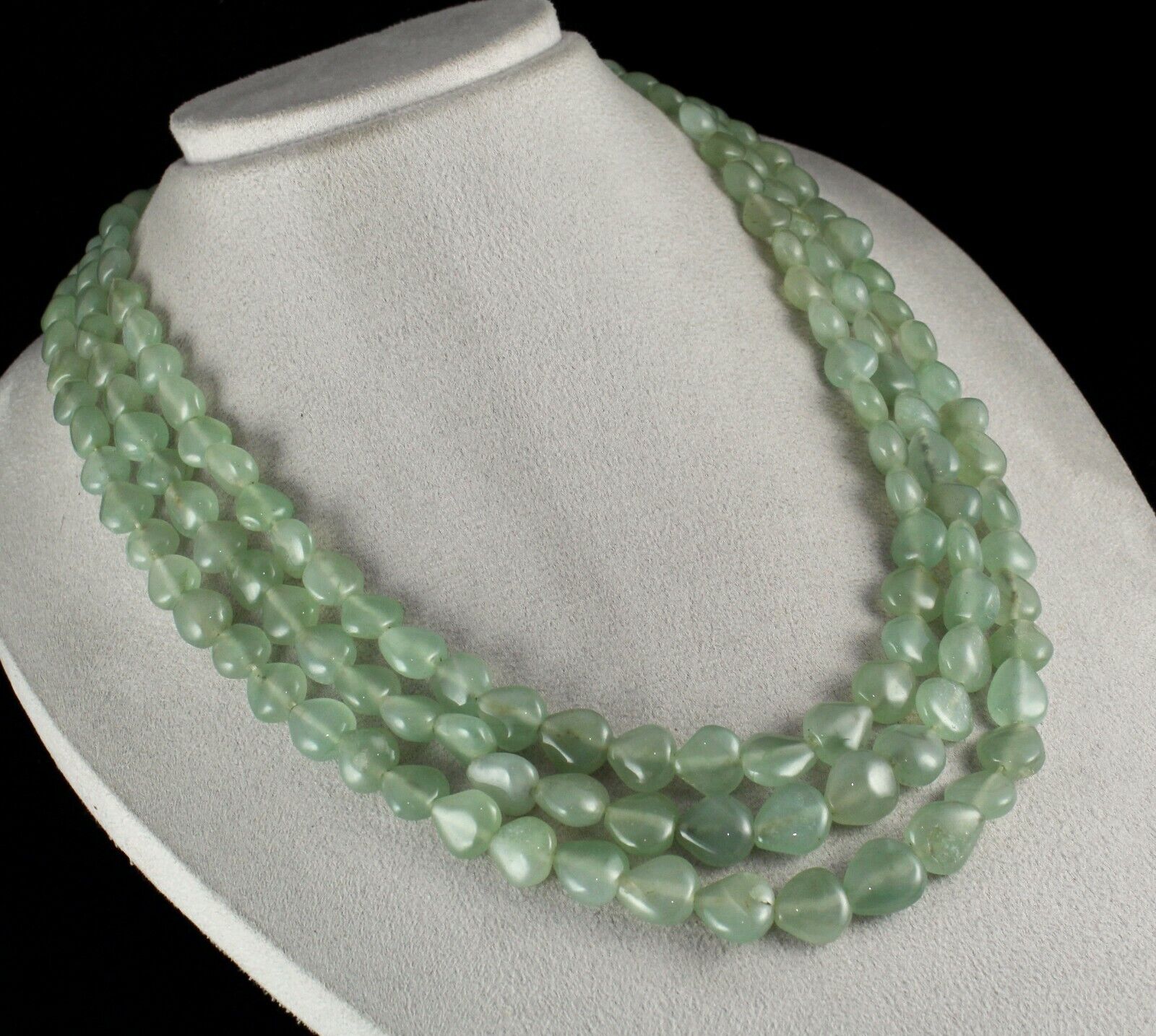 NATURAL INDIAN JADE BEADS FANCY CABOCHON 3L 874 CARATS GEMSTONE FASHION NECKLACE