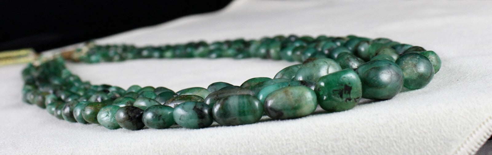 Certified Vintage Natural Emerald 490 Ct Beads Antique Necklace For Women