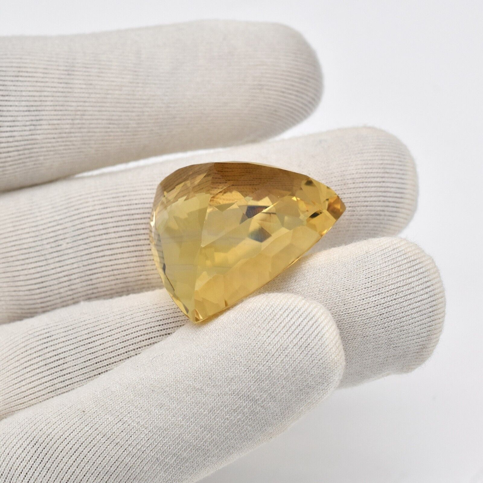 Citrine Trillion Gemstone Pendant 34mm 84.76 Ct Big Fine Cut Loose Yellow Stone