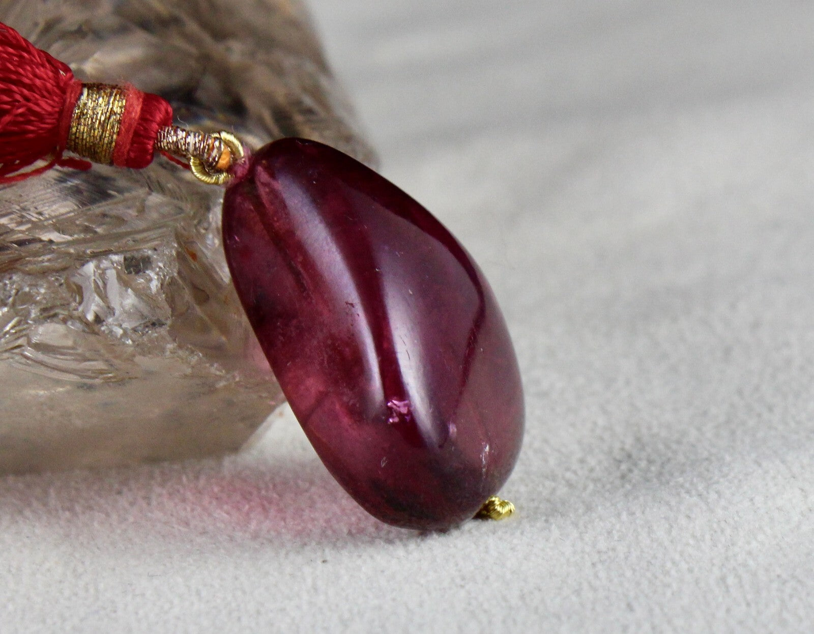 Certified Natural Pink Tourmaline Rubellite 56.70 Ct Tumble Bead Pendant