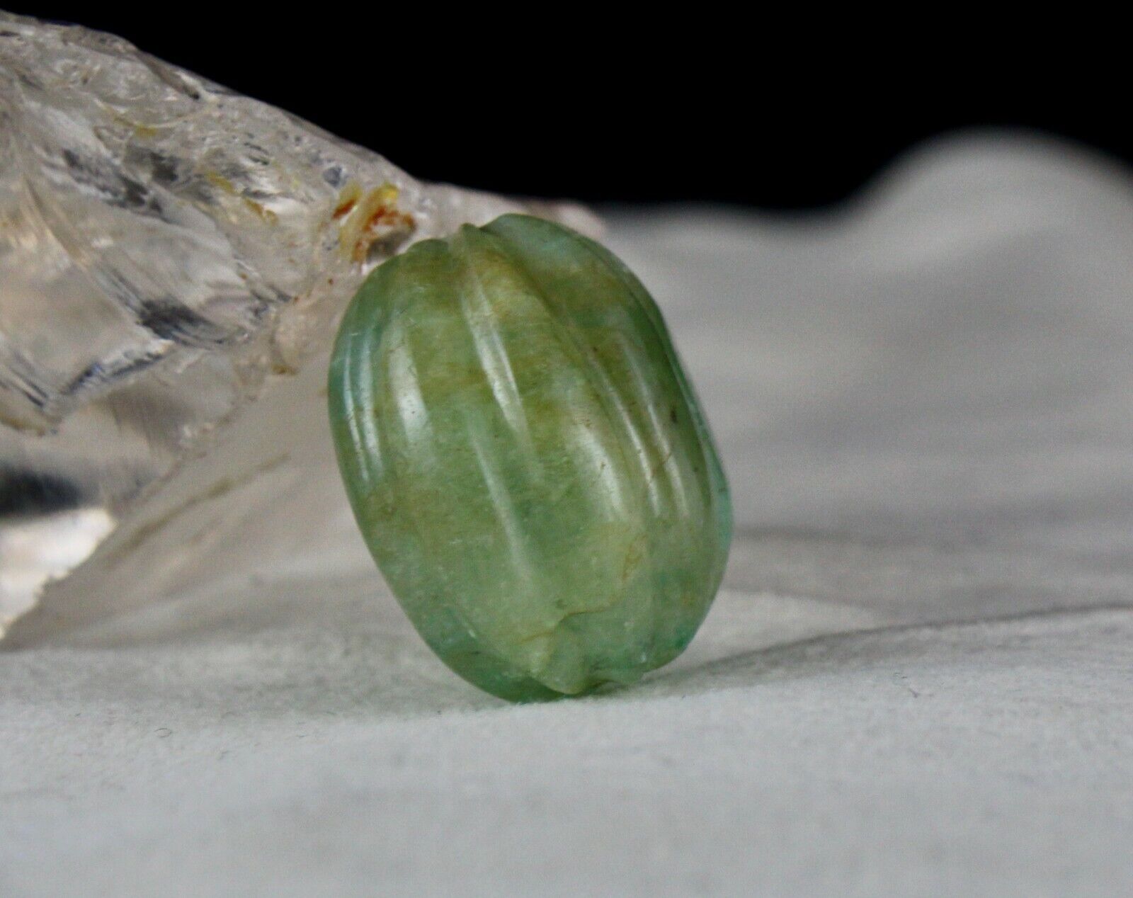 Natural Emerald Carved Melon Bead Hanging 51.63 Cts Gemstone Designing Pendant