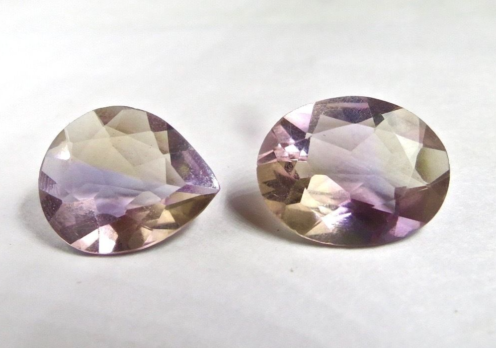 Natural Ametrine Oval & Pear 24.30ct Gemstones For Ring & Pendant