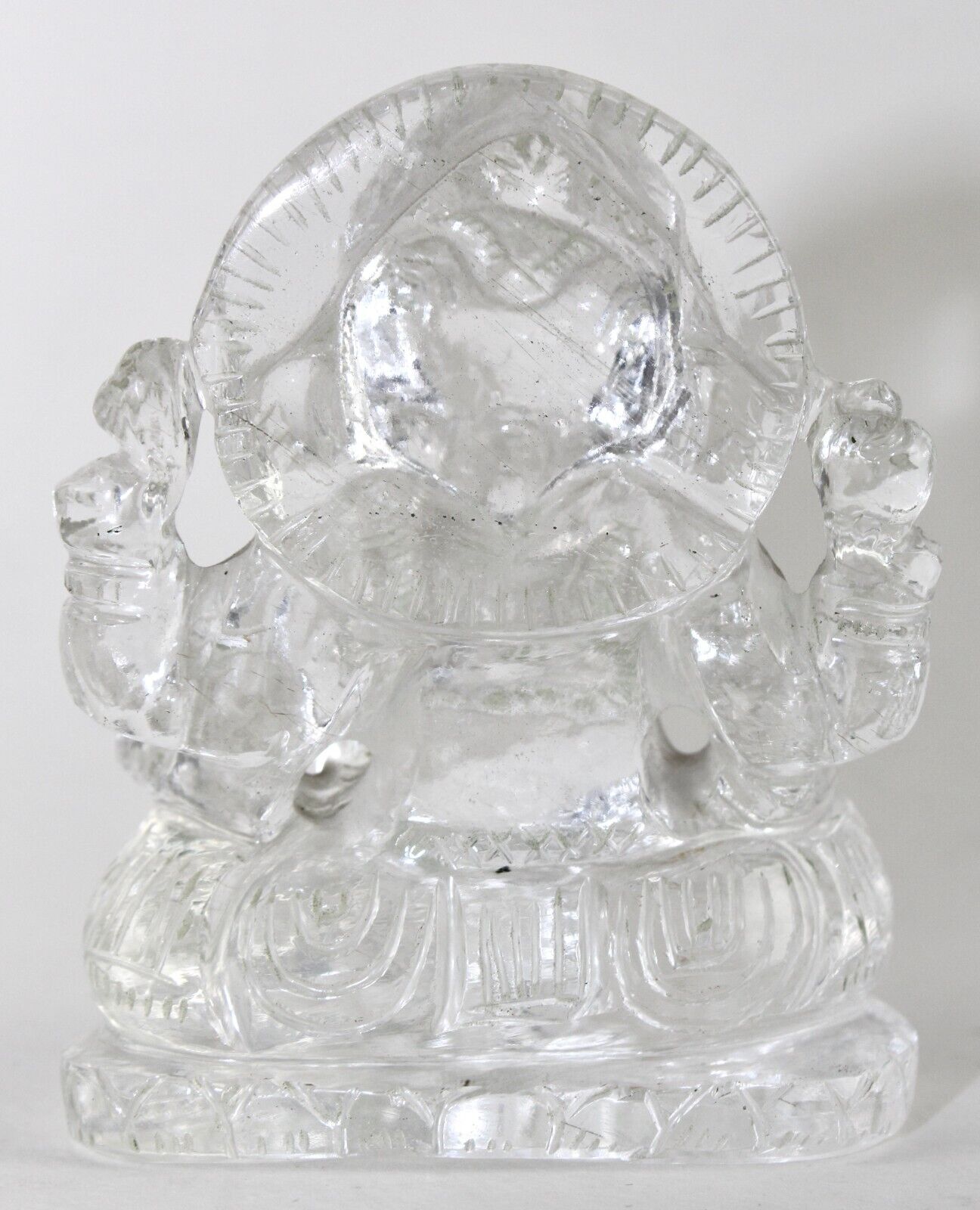 Natural Rock Crystal Quartz 3 In 826 Ct White Lord Ganesha Statue For Home Decor