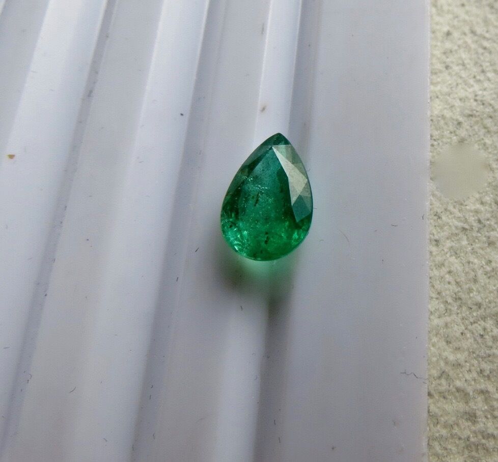 NATURAL ZAMBIAN EMERALD CUT PEAR 12 MM 2.87 CARATS GEMSTONE FOR RING PENDANT 