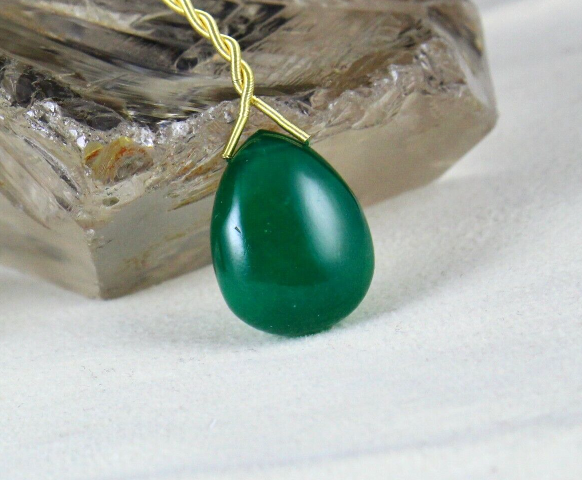 Certified Natural Zambia Emerald Pear Teardrop 23.80 Ct Gemstone Pendant Hanging