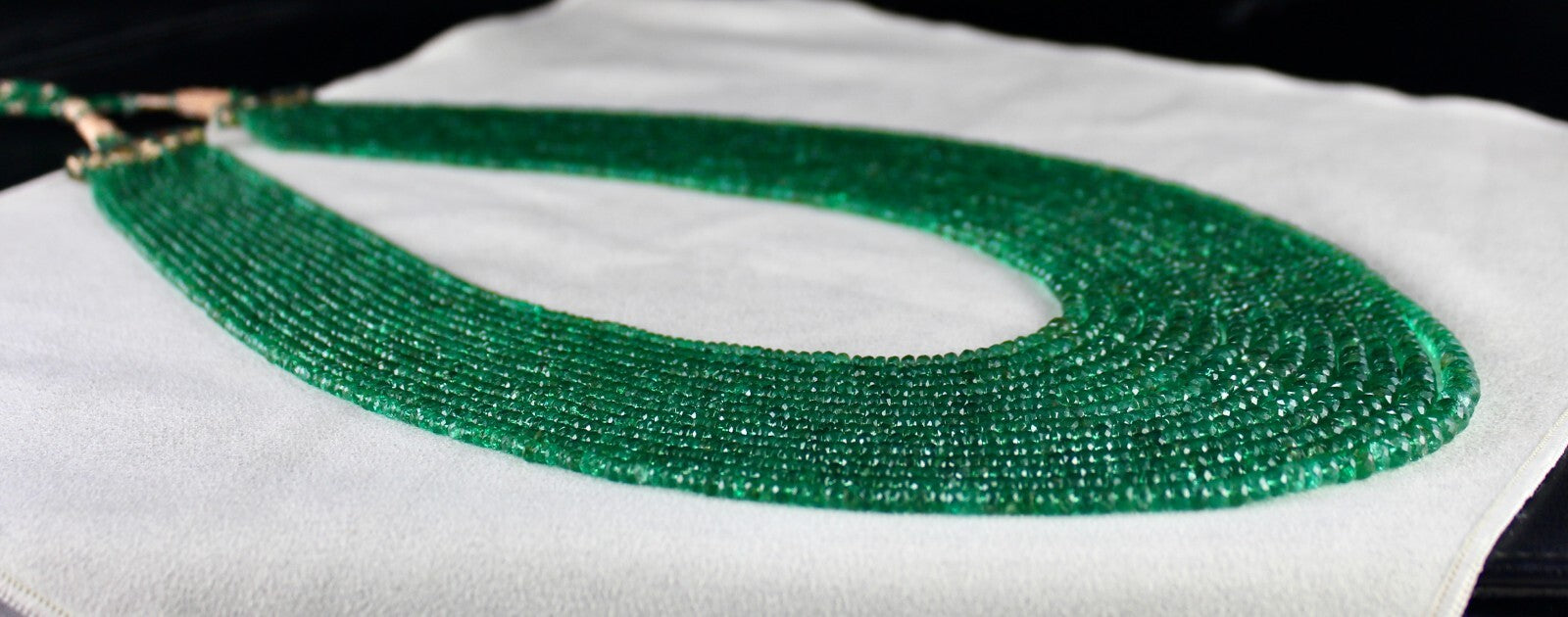 Natural Zambian Emerald Necklace 640 Ct – Faceted Round Beads, Certified Jewelry