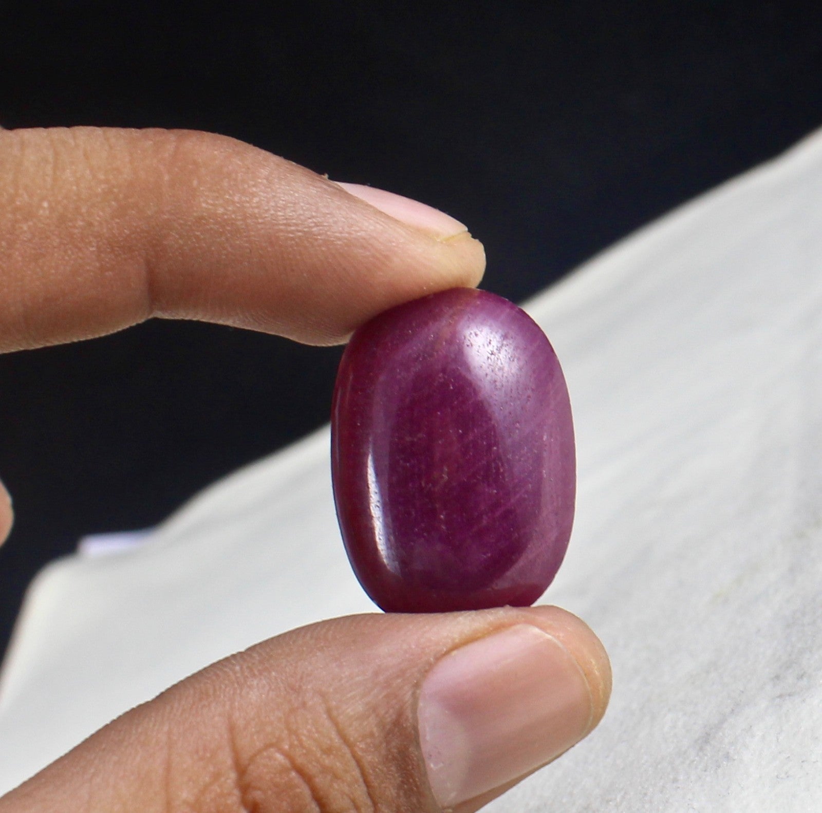 Certified Natural Ruby Oval Cabochon 28x20mm 39.76 Ct Gemstone Pendant Ring