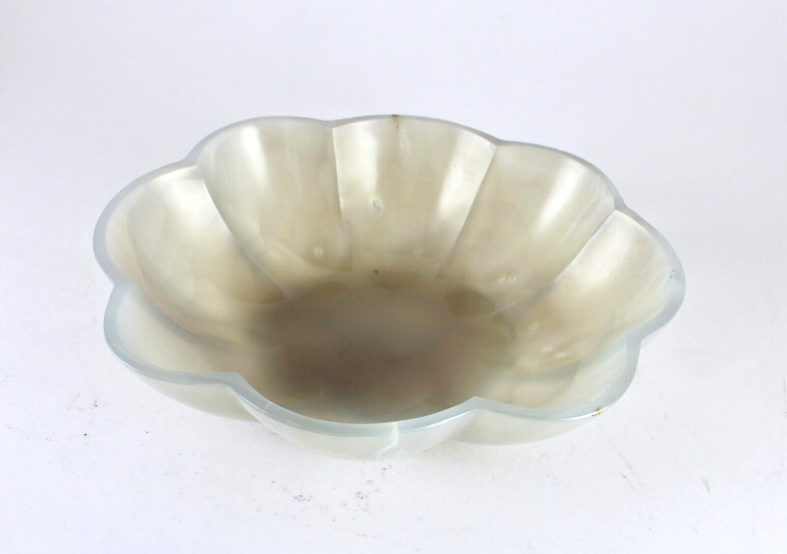 Handmade Rare Natural Chalcedony 1629 Ct Carved Oval Gemstone Bowl Decor