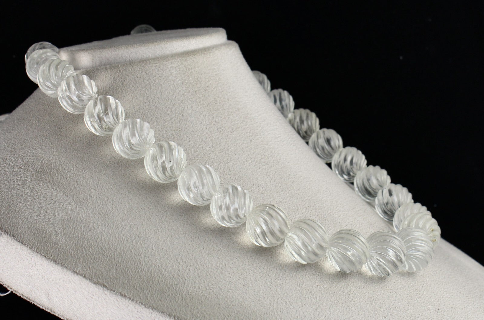 Natural Rock Crystal Quartz Round Beads Necklace 1116 Ct Gemstone For Women