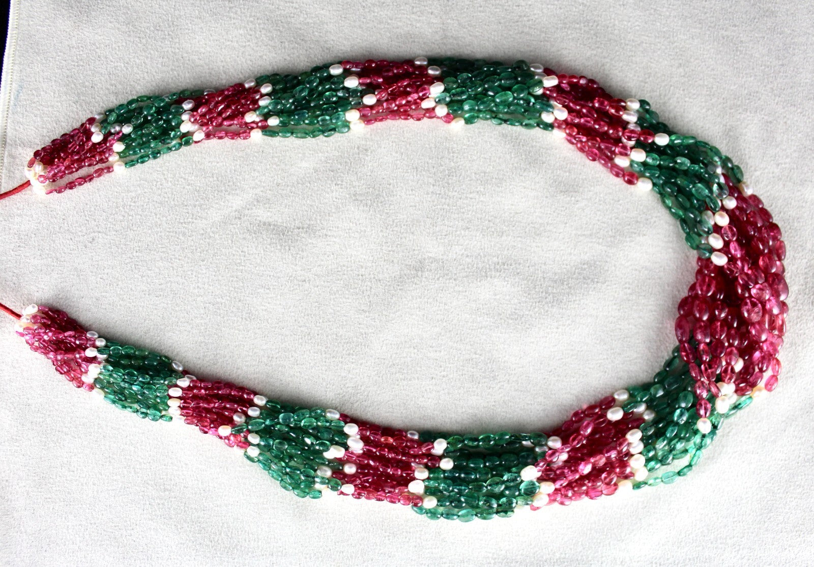 Certified Natural Emerald 690 Ct Spinel Pearl Long Beads Necklace