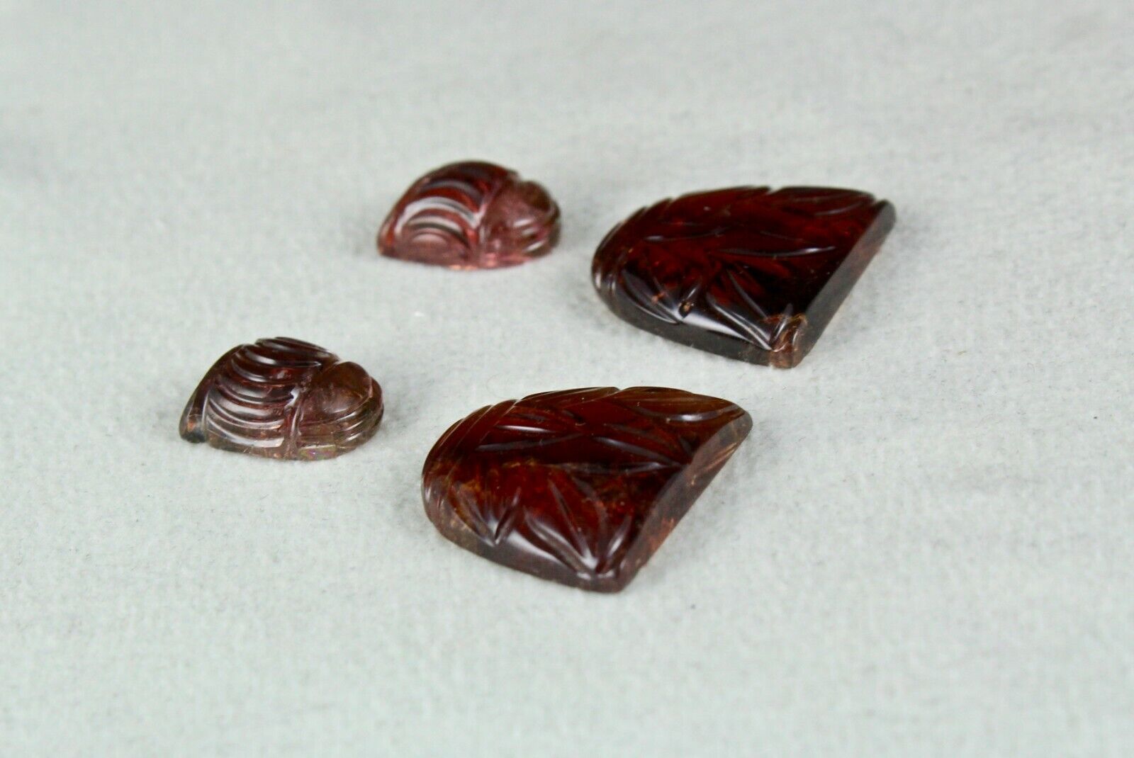 RARE COLOUR NATURAL TOURMALINE CARVED 4 PCS 59.66 CARATS GEMSTONE FOR EARRING