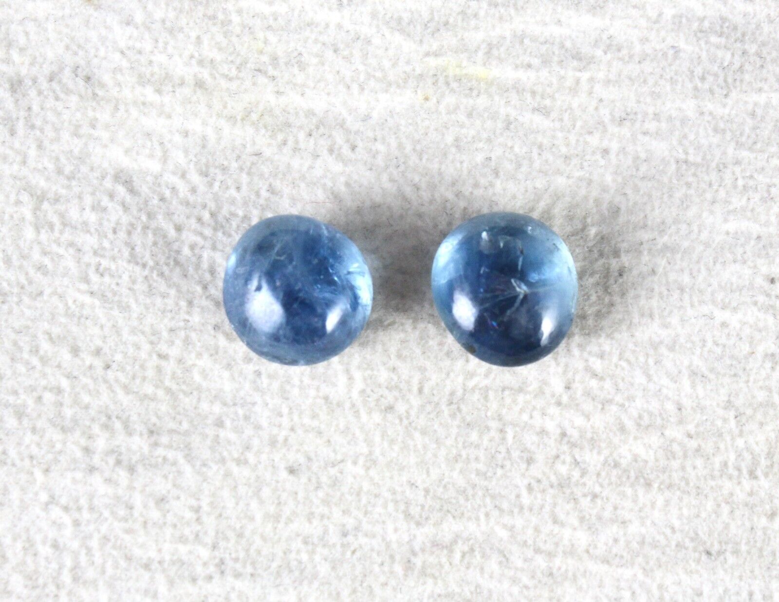 NATURAL BURMESE BLUE SAPPHIRE 10.78 CT ROUND CABOCHON GEMSTONE PAIR FOR EARRING