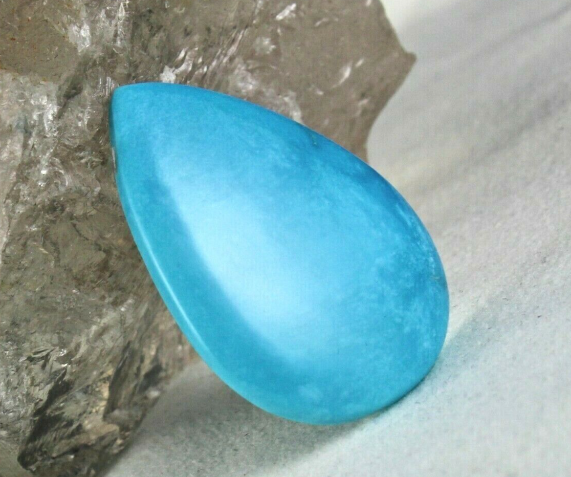 Certified Natural Arizona Turquoise Pear 39.96 Ct Loose Gemstone Pendant
