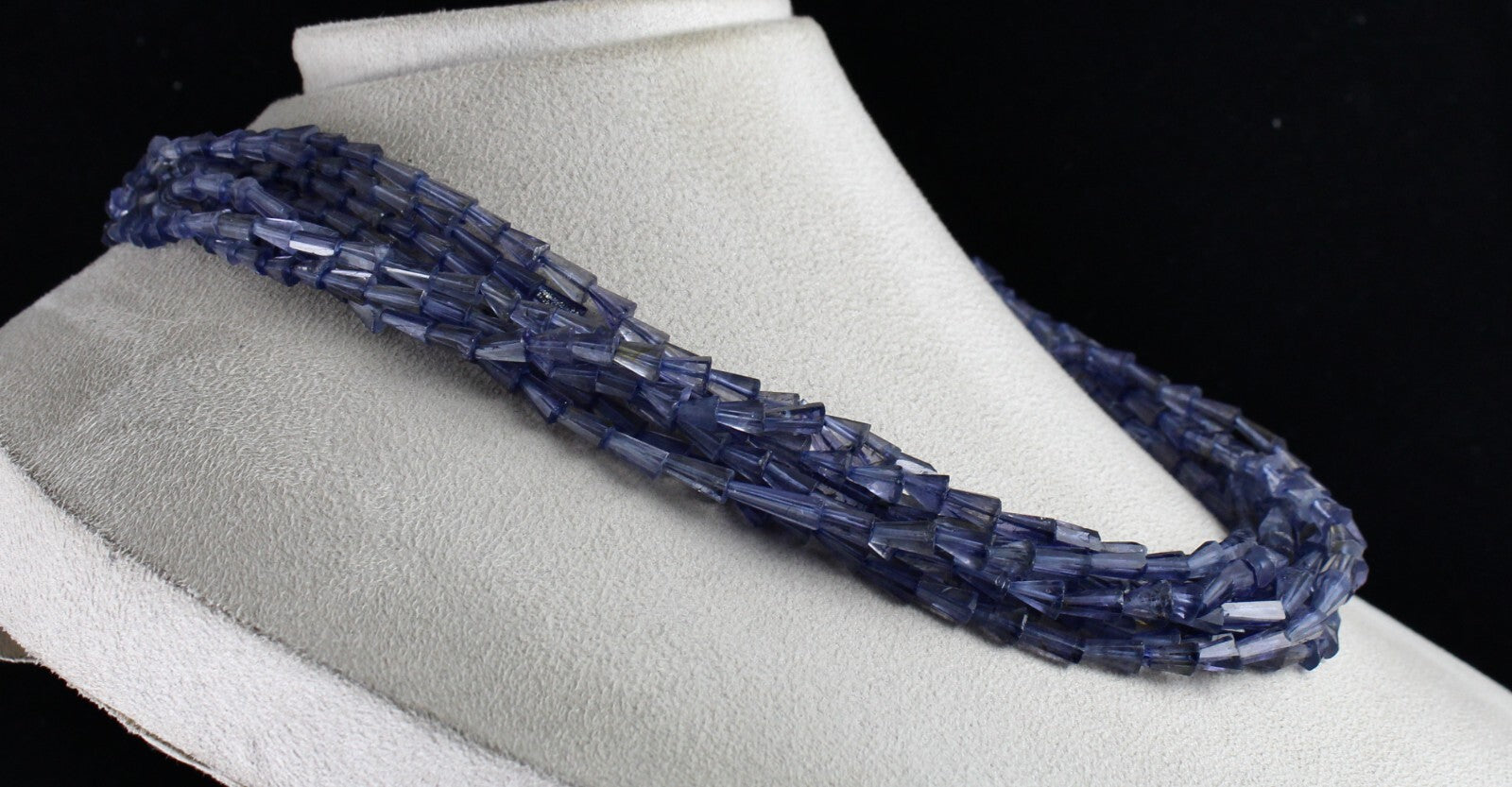 Natural Iolite Teardrops Fancy Blue Gemstone Necklace 498 Ct Fashion Beaded 8 L